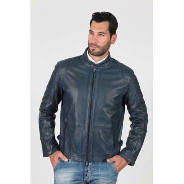 Men's real leather biker...