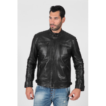 Men's real leather biker...